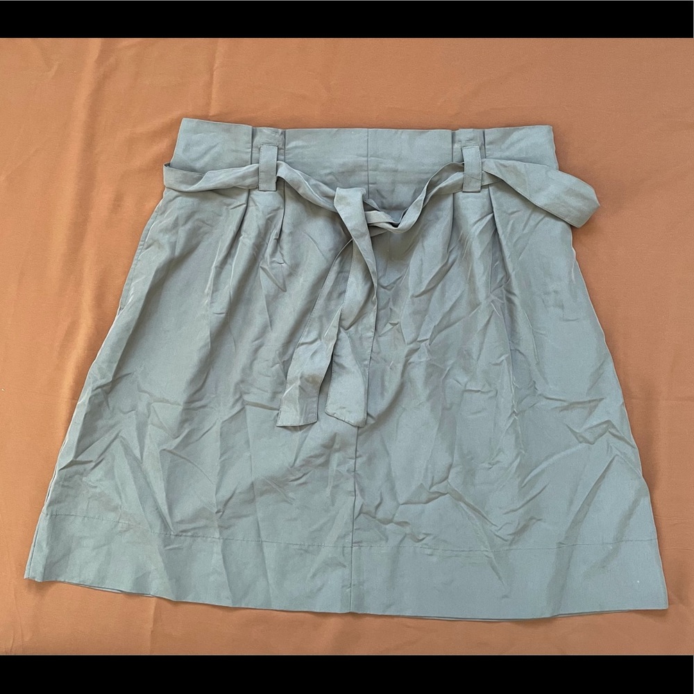 A new day green paper bag waist skirt with tie
